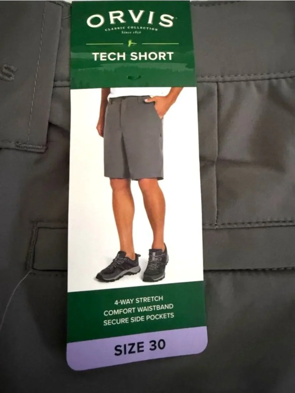 Orvis Men's Lightweight Tech Shorts Blue Or Grey Size 30 Summer Golf Sportswear